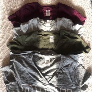 Set of 4 PINK V-necks XS